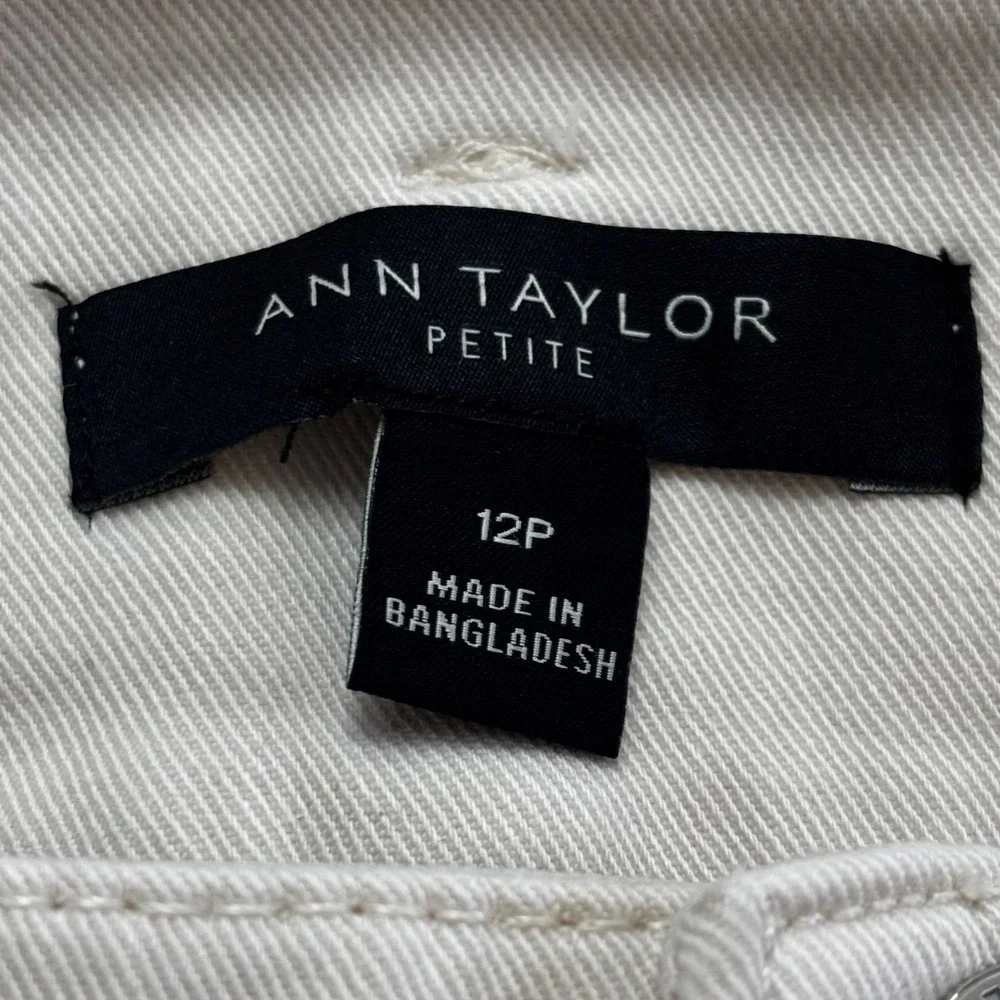 Ann Taylor Skinny Ivory High Rise Jean‎ Chic Clean Lined Sculpting Stretch 12P - Picture 6 of 8